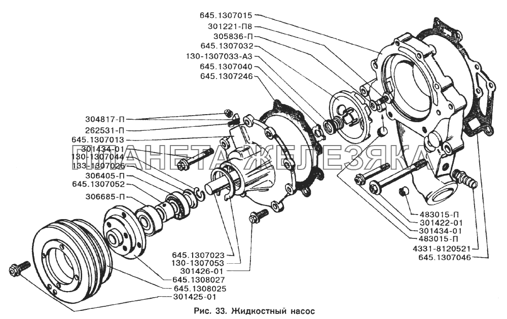 Жидкостный насос ЗИЛ-133Г40